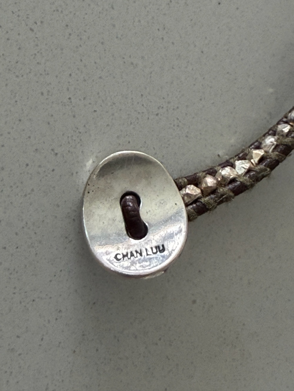 Chan Luu Brown Braided Leather Wrap with Blue Grey FWP & Faceted Pyrite 35” - Picture 10 of 13